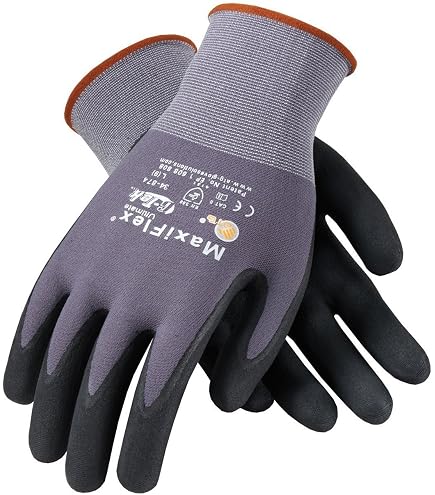 Amazon.com: MaxiFlex G-Tek Ultimate Nitrile Coated Gloves, Gray